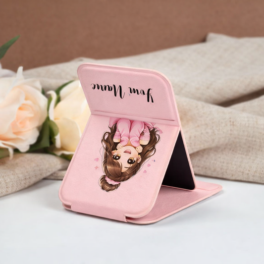 Sweet Sparkle Girl Personalized Compact Pocket Mirror - Pink