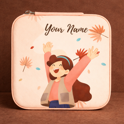 Joyful Drift | Peach – Personalized Jewellery Box with Name (Medium)