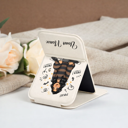 Mind Spark Girl Personalized Compact Pocket Mirror - White