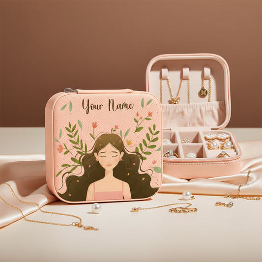 Peach Serenity – Personalized Jewellery Box with Name (Medium)