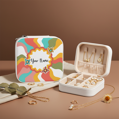Color Pop | White – Personalized Jewellery Box with Name (Medium)