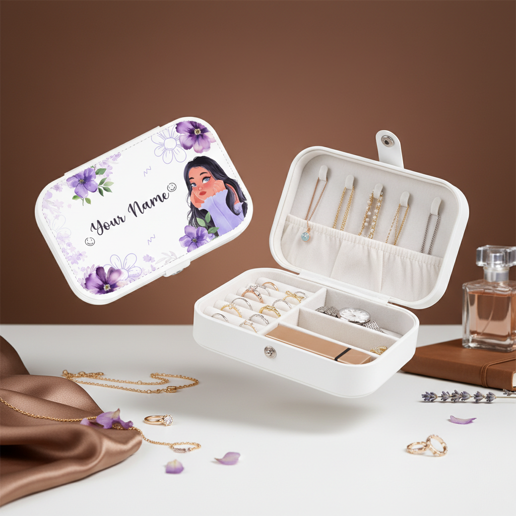 Dream Muse | White – Personalized Jewellery Box with Name (Large)