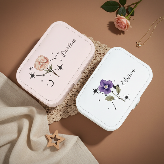 Stellar | Multicolor – Personalized Jewellery Box with Name & Date (Large)